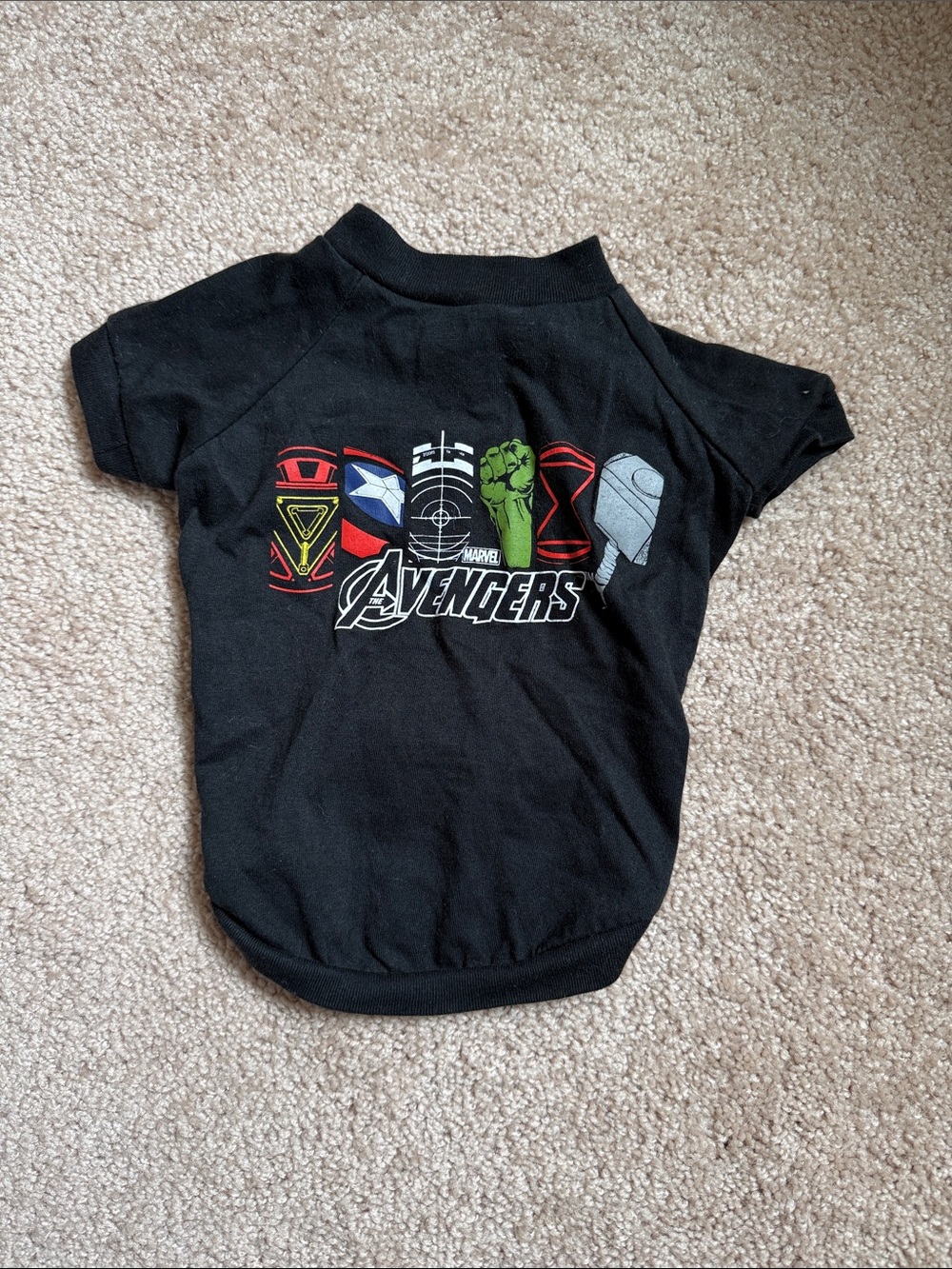 Top Paw Pet T-Shirt Black Marvel Avengers. Spring 2012. Size Medium
